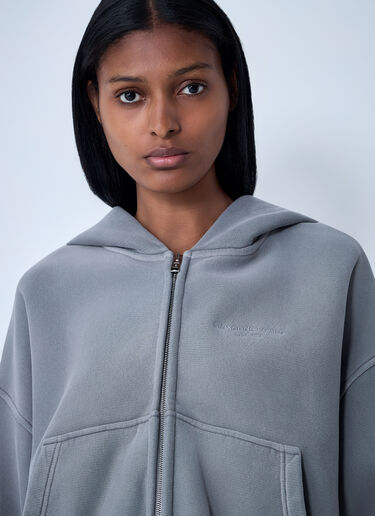Alexander Wang Crop Zip-Up Sweateshirt Beige awg0261001