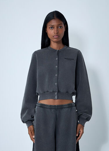 Logo Motif Cardigan Alexander Wang Logo Motif Cardigan Black awg0261002