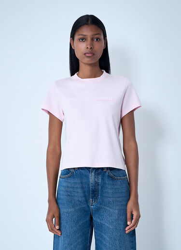 Logo Motif T-Shirt Alexander Wang Logo Motif T-Shirt Pink awg0261003
