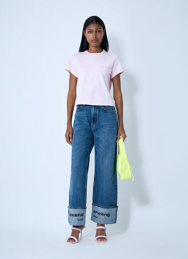 Logo Motif T-Shirt Alexander Wang Logo Motif T-Shirt Pink awg0261003