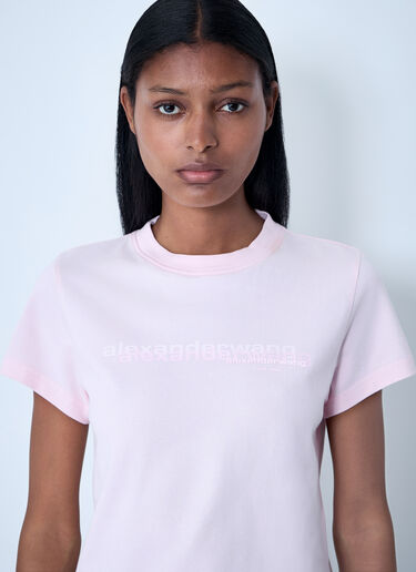 Logo Motif T-Shirt Alexander Wang Logo Motif T-Shirt Pink awg0261003