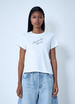 Alexander Wang Logo Motif T-Shirt White awg0261004