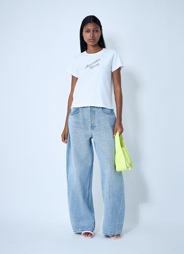 Logo Motif T-Shirt Alexander Wang Logo Motif T-Shirt White awg0261004