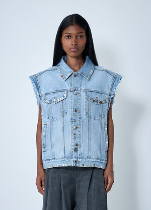 Alexander Wang Distressed Denim Vest Light Blue awg0261012