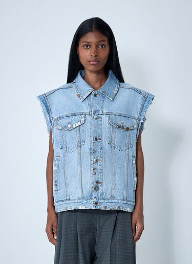 Alexander Wang Distressed Denim Vest Light Blue awg0261012