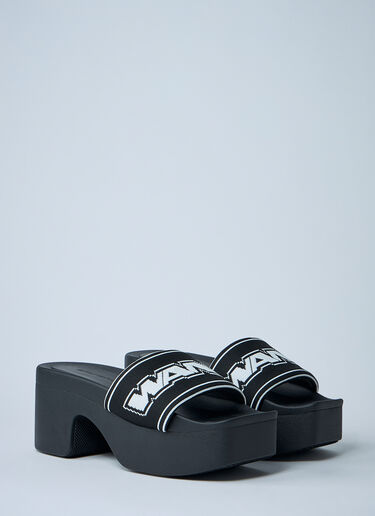 Logo Motif Platform Sandals Alexander Wang Logo Motif Platform Sandals Black awg0261025
