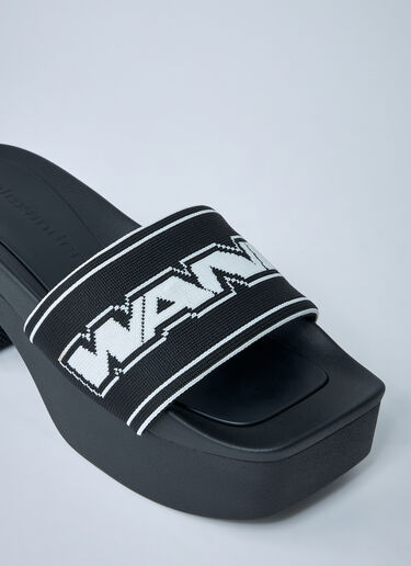 Logo Motif Platform Sandals Alexander Wang Logo Motif Platform Sandals Black awg0261025