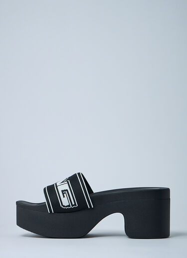 Logo Motif Platform Sandals Alexander Wang Logo Motif Platform Sandals Black awg0261025