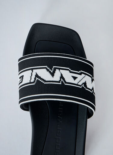 Logo Motif Platform Sandals Alexander Wang Logo Motif Platform Sandals Black awg0261025