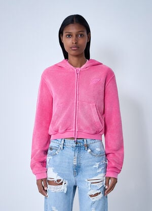 Alexander Wang Logo Motif Zip-Up Sweatshirt White awg0261031