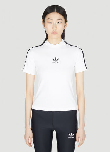 로고 프린트 애슬레틱 티셔츠 Balenciaga x adidas 로고 프린트 애슬레틱 티셔츠 화이트 axb0251011
