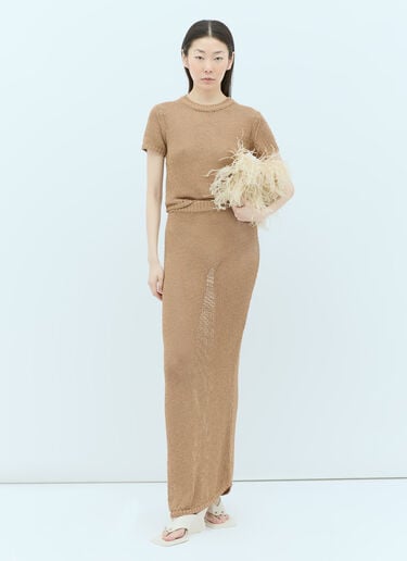 Atele Midi Skirt Aya Muse Atele Midi Skirt Brown aym0255005