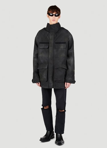 Balenciaga Double Front Parka Jacket Black bal0153002