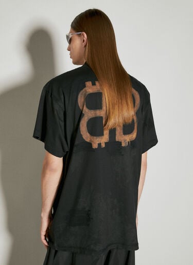 Logo Print T-Shirt Balenciaga Logo Print T-Shirt Black bal0153072