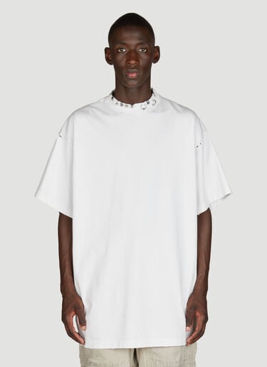 Balenciaga Pierced Oversized T-Shirt White bal0155016