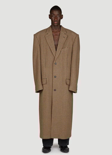 Oversized Houndstooth Coat Balenciaga Oversized Houndstooth Coat Brown bal0155023