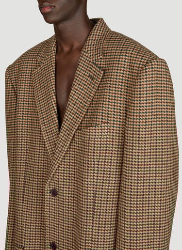 Oversized Houndstooth Coat Balenciaga Oversized Houndstooth Coat Brown bal0155023