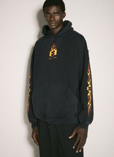 Balenciaga Burning Unity Hooded Sweatshirt Black bal0157003