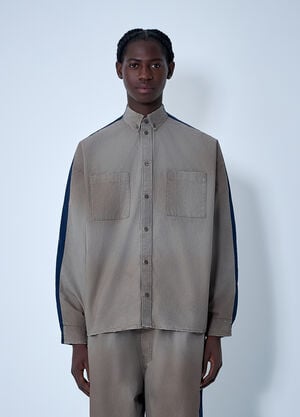 Balenciaga Washed Cotton Track Shirt Beige bal0161002