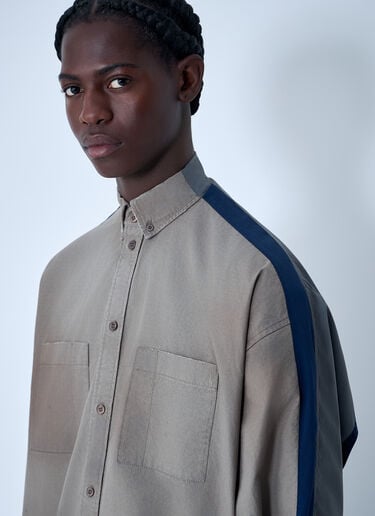 Balenciaga Washed Cotton Track Shirt Beige bal0161002