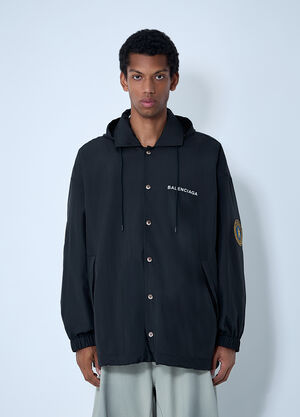 Balenciaga Logo Motif Windbreaker Jacket Black bal0161005