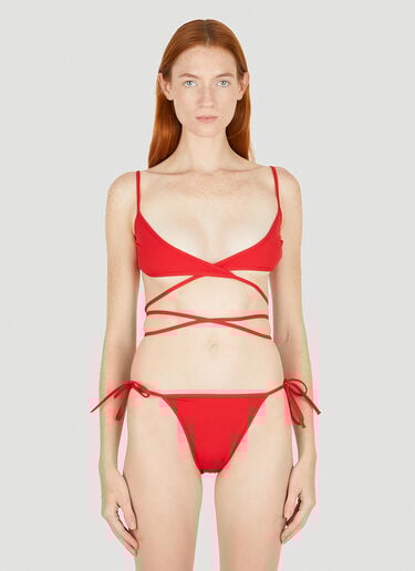 Wrap Bikini Set Balenciaga Wrap Bikini Set Red bal0249037