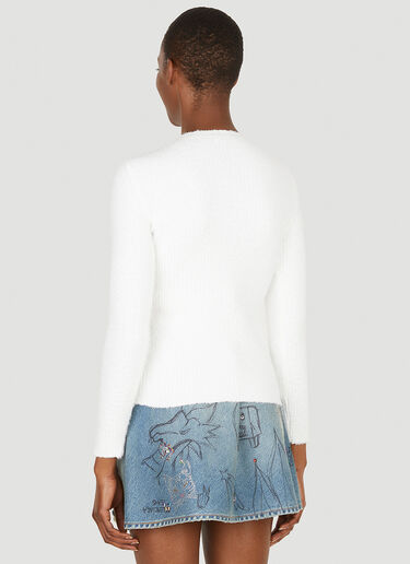 BB License Ribbed Sweater Balenciaga BB License Ribbed Sweater White bal0249134