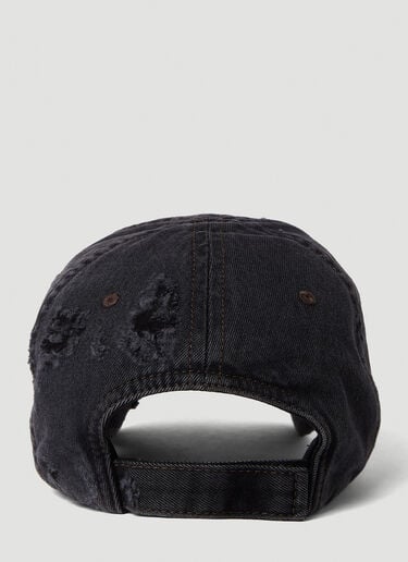 Distressed Denim Baseball Cap Balenciaga Distressed Denim Baseball Cap Black bal0250038