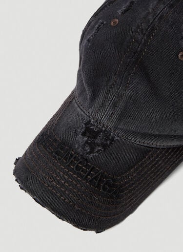Distressed Denim Baseball Cap Balenciaga Distressed Denim Baseball Cap Black bal0250038