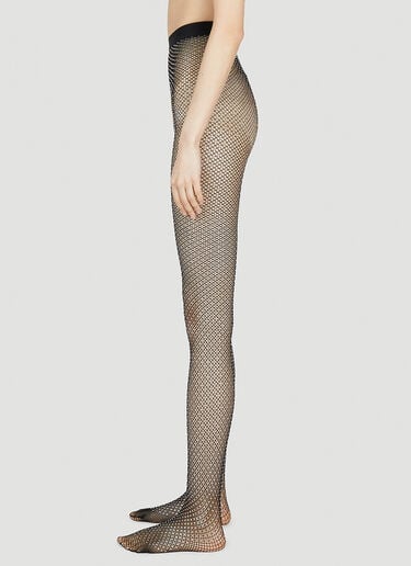 Balenciaga Crystal Embellished Mesh Tights Black bal0252035