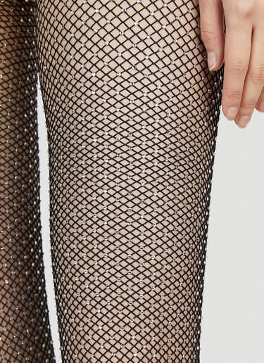 Balenciaga Crystal Embellished Mesh Tights Black bal0252035
