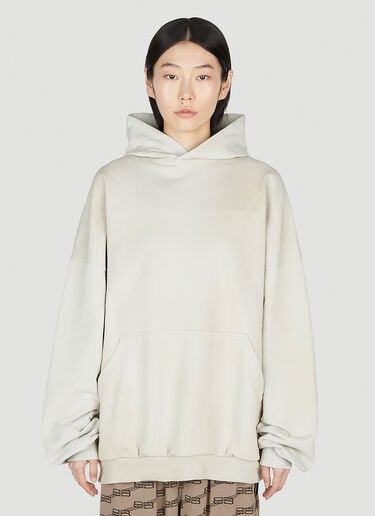 Logo Embroidery Hooded Sweatshirt Balenciaga Logo Embroidery Hooded Sweatshirt White bal0252045