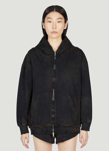 Balenciaga Distressed Hooded Sweatshirt Black bal0252050