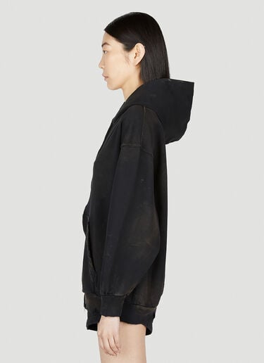 Balenciaga Distressed Hooded Sweatshirt Black bal0252050