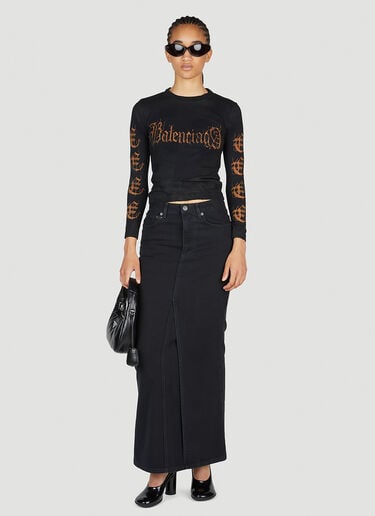 Balenciaga 데님 맥시 스커트 블랙 bal0253003