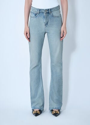 Balenciaga Bootcut Distressed Denim Jeans Blue bal0254013
