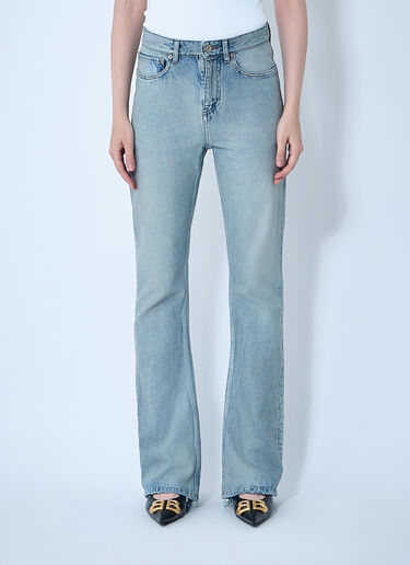 Balenciaga Bootcut Distressed Denim Jeans Blue bal0254013