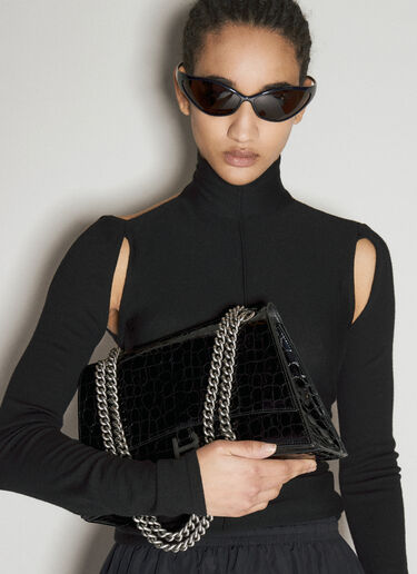 Medium Crush Chain Shoulder Bag Balenciaga Medium Crush Chain Shoulder Bag Black bal0255078