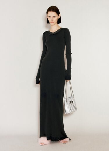 Lingerie Maxi Rib Dress Balenciaga Lingerie Maxi Rib Dress Black bal0256001