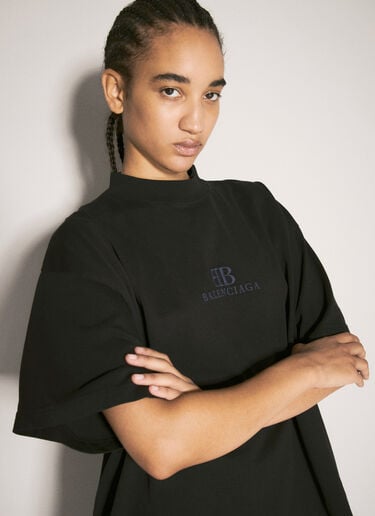 Distressed Crop T-Shirt Balenciaga Distressed Crop T-Shirt Black bal0257011