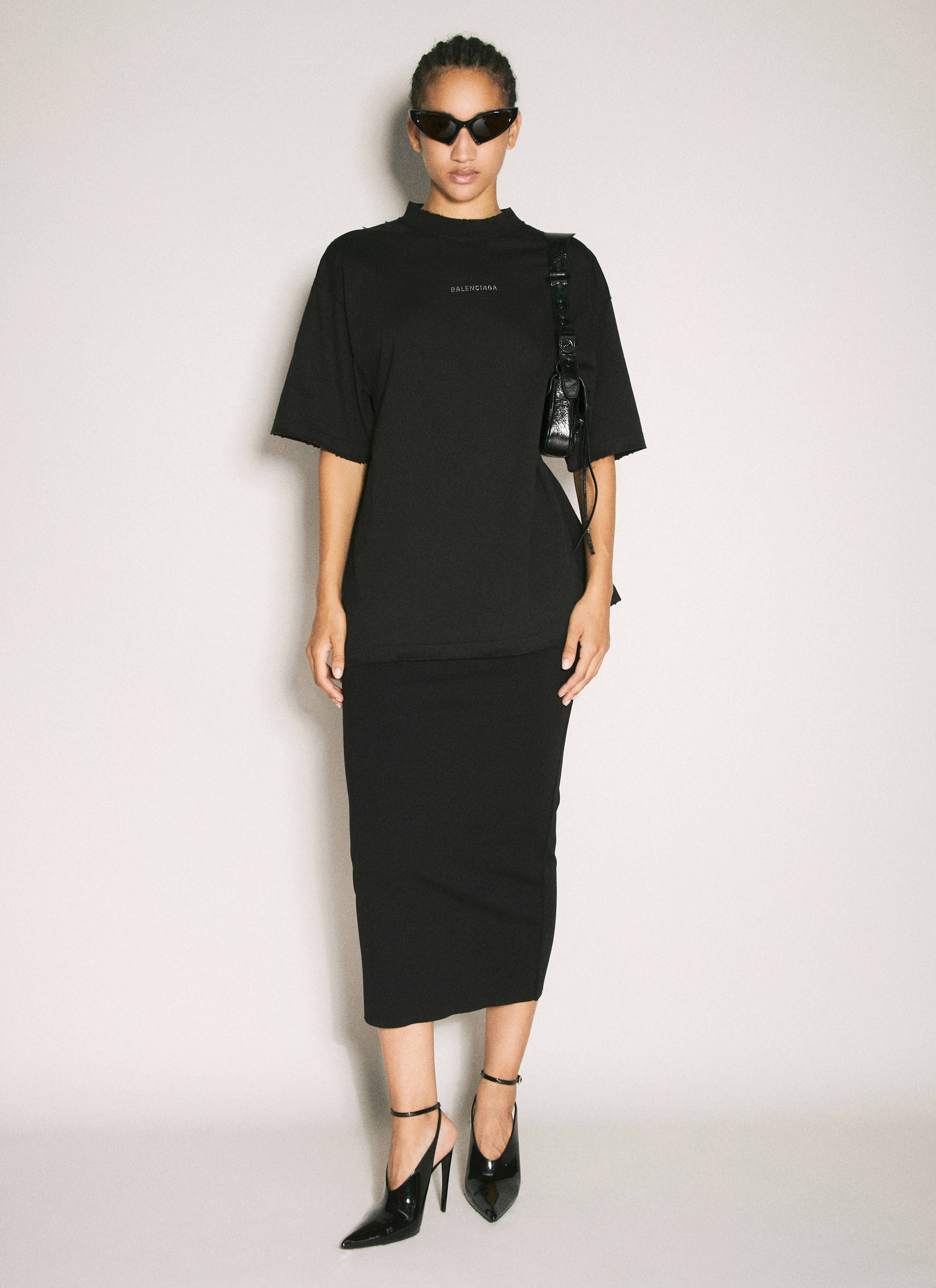Tシャツ・カットソー BALENCIAGA Woman T-Shirt Black 787349TRVL5 1000 WMNS) Balenciaga Beverly Hills T-shirt Medium Fit 'Black