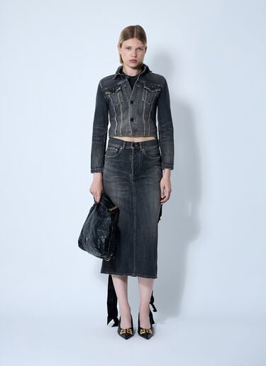 Lace-Up Denim Jacket Balenciaga Lace-Up Denim Jacket Dark Grey bal0260002