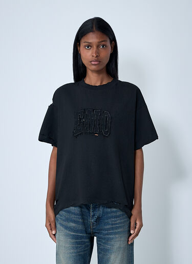 Logo Motif T-Shirt Balenciaga Logo Motif T-Shirt Black bal0261001