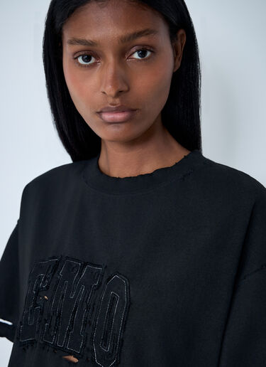 Logo Motif T-Shirt Balenciaga Logo Motif T-Shirt Black bal0261001