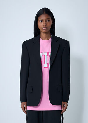 Balenciaga Single-Breasted Blazer Black bal0261008