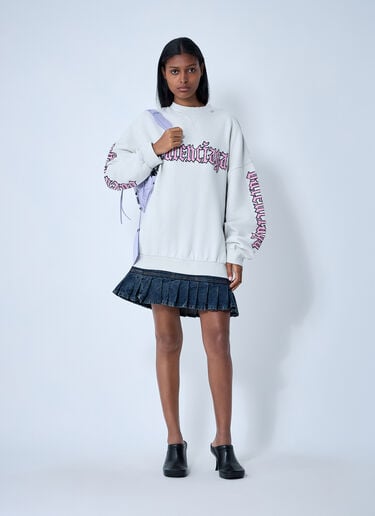 Balenciaga Logo Motif Sweatshirt Dress White bal0261010
