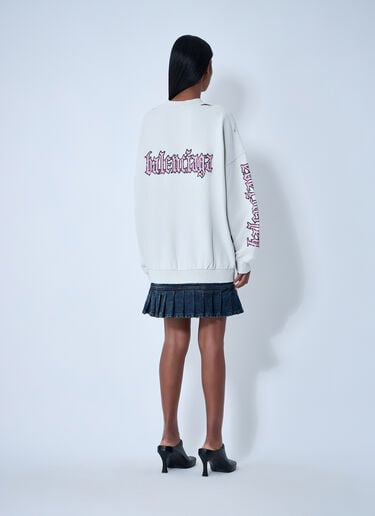 Balenciaga Logo Motif Sweatshirt Dress White bal0261010