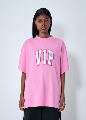 Balenciaga Logo Motif T-Shirt Pink bal0261015
