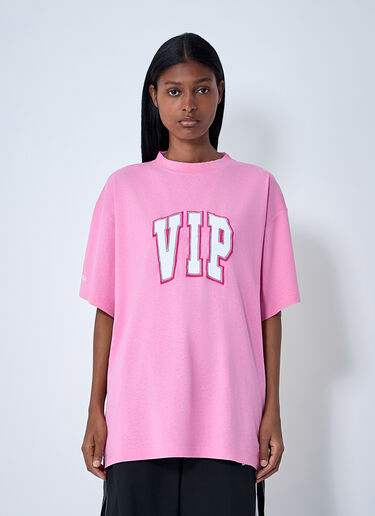 Logo Motif T-Shirt Balenciaga Logo Motif T-Shirt Pink bal0261015