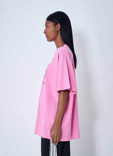 Logo Motif T-Shirt Balenciaga Logo Motif T-Shirt Pink bal0261015
